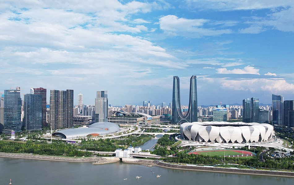 2023年9月,航拍亞運會主會場杭州奧體中心。