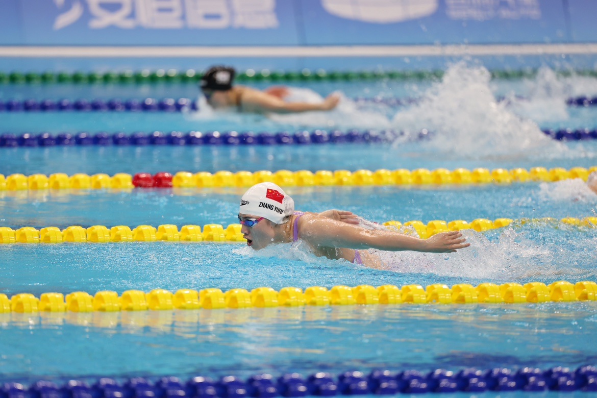 張雨霏刷新了女子200米蝶泳亞運會紀錄。 新京報記者 王飛 攝