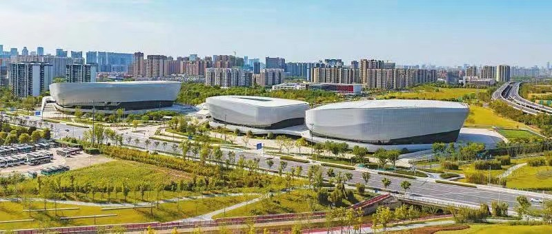 (成都高新體育中心實拍圖,圖源四川非遺官微)