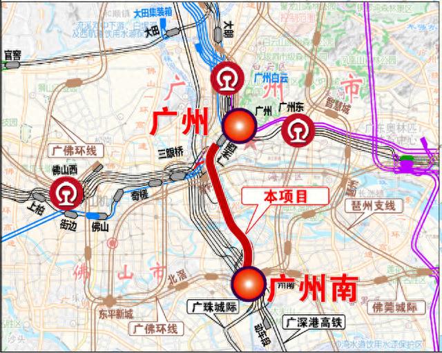 广南联络线设计规划图。广铁集团供图