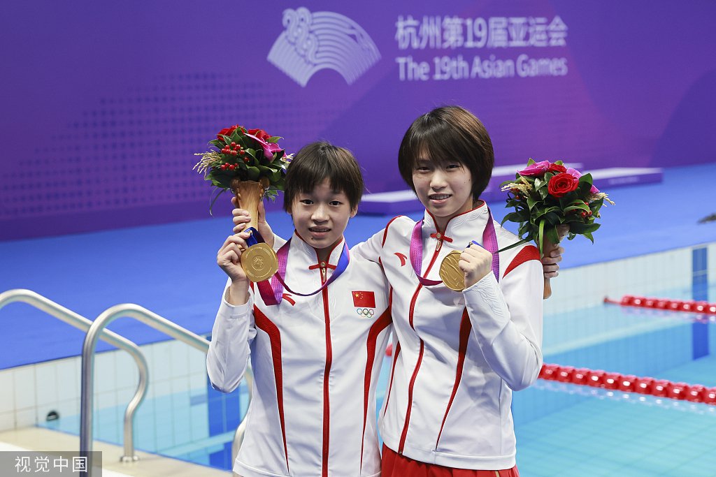 全紅嬋（左）和陳芋汐今日角逐單項金牌。