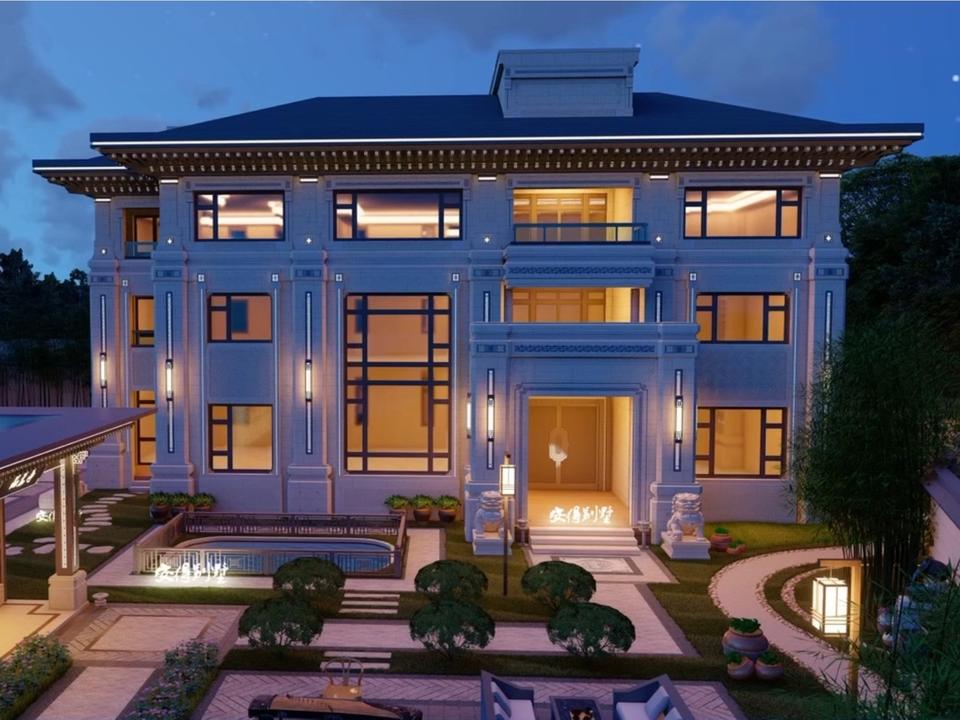 农村自建房 宅基地建房 新中式别墅设计干挂石材豪宅|建房|设计|豪宅_新浪新闻