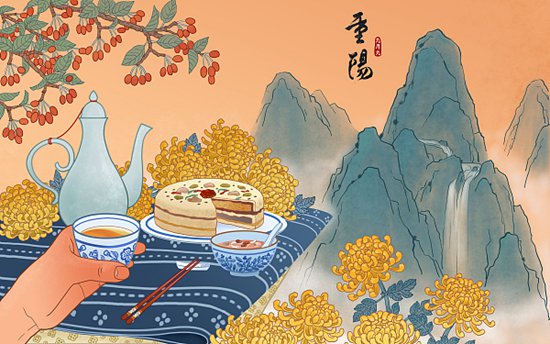     重九至，古人通常祈福、吃喝、出遊。視覺中國供圖