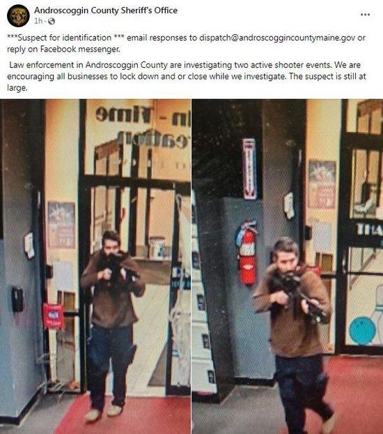 緬因州安德羅斯科金縣警長辦公室在社交媒體上發佈的槍擊案嫌疑人照片