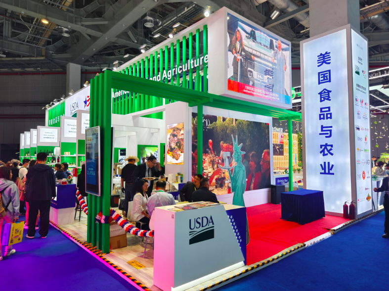 第六届进博会美国食品与农业馆是美国在进博会首次设立国家级展馆。
