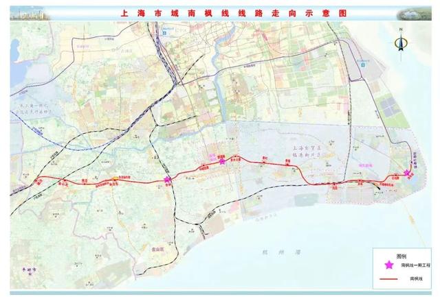 南枫线线路走向示意图 金山区供图