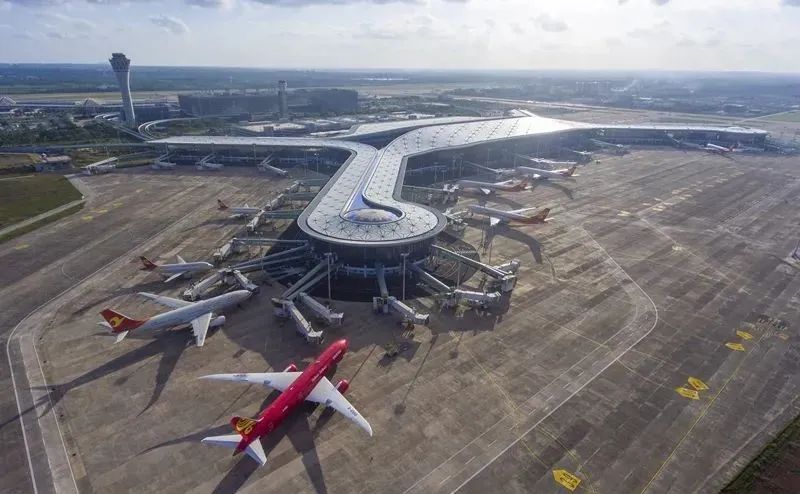 海口美兰国际机场T2航拍图。海口美兰国际机场供图