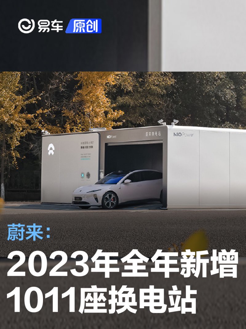 蔚来：2023年全年新增1011座换电站 服务超过3500万次换电