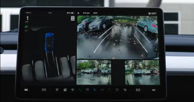 特斯拉依靠纯视觉算法的泊车辅助来了……