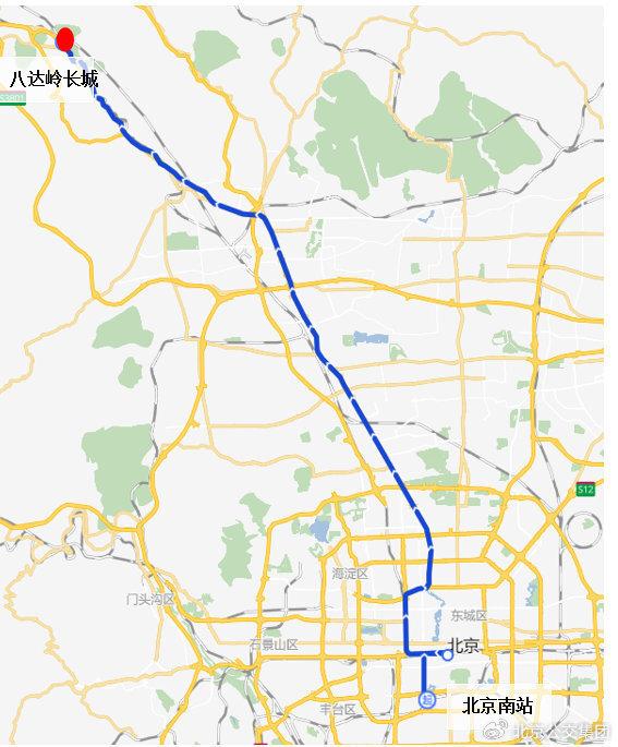通游专线(旅游直通车)3路由示意图