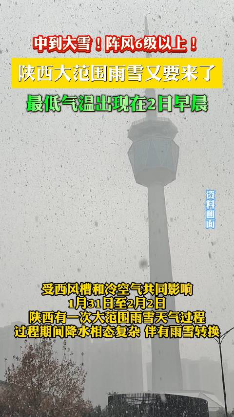 准备好了吗？1月31日陕西雨雪天气将上线