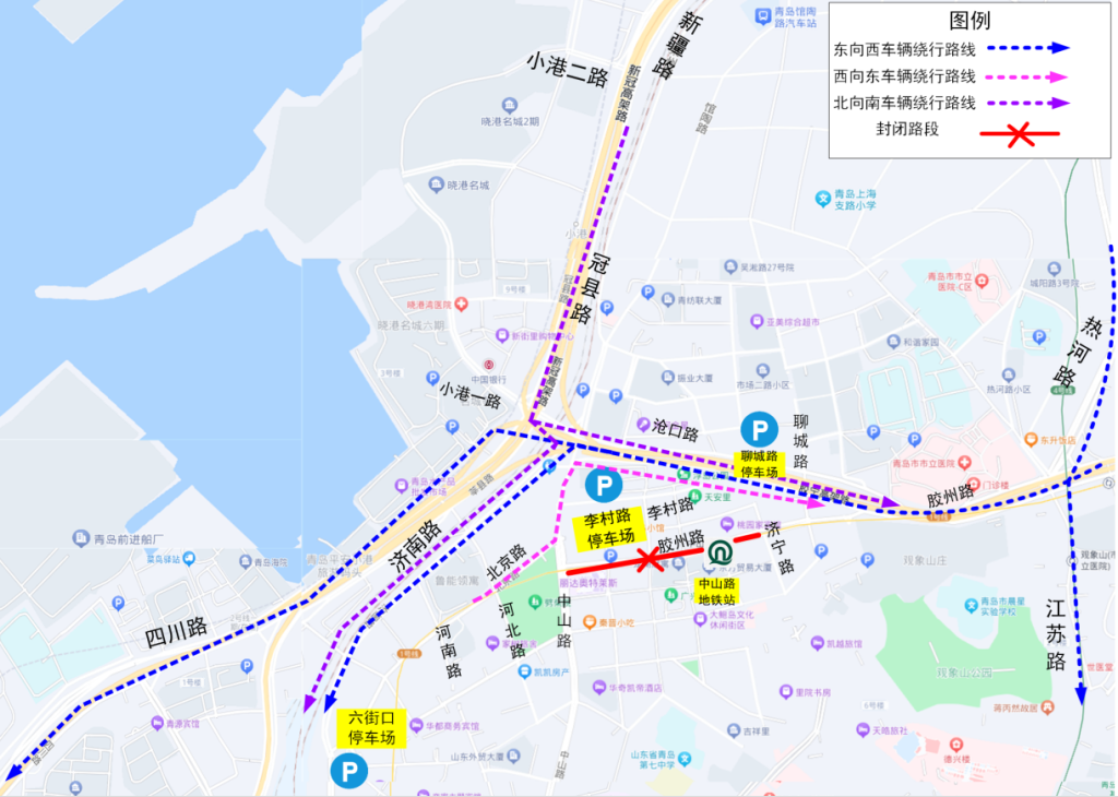 大鲍岛会场周边停车场示意图