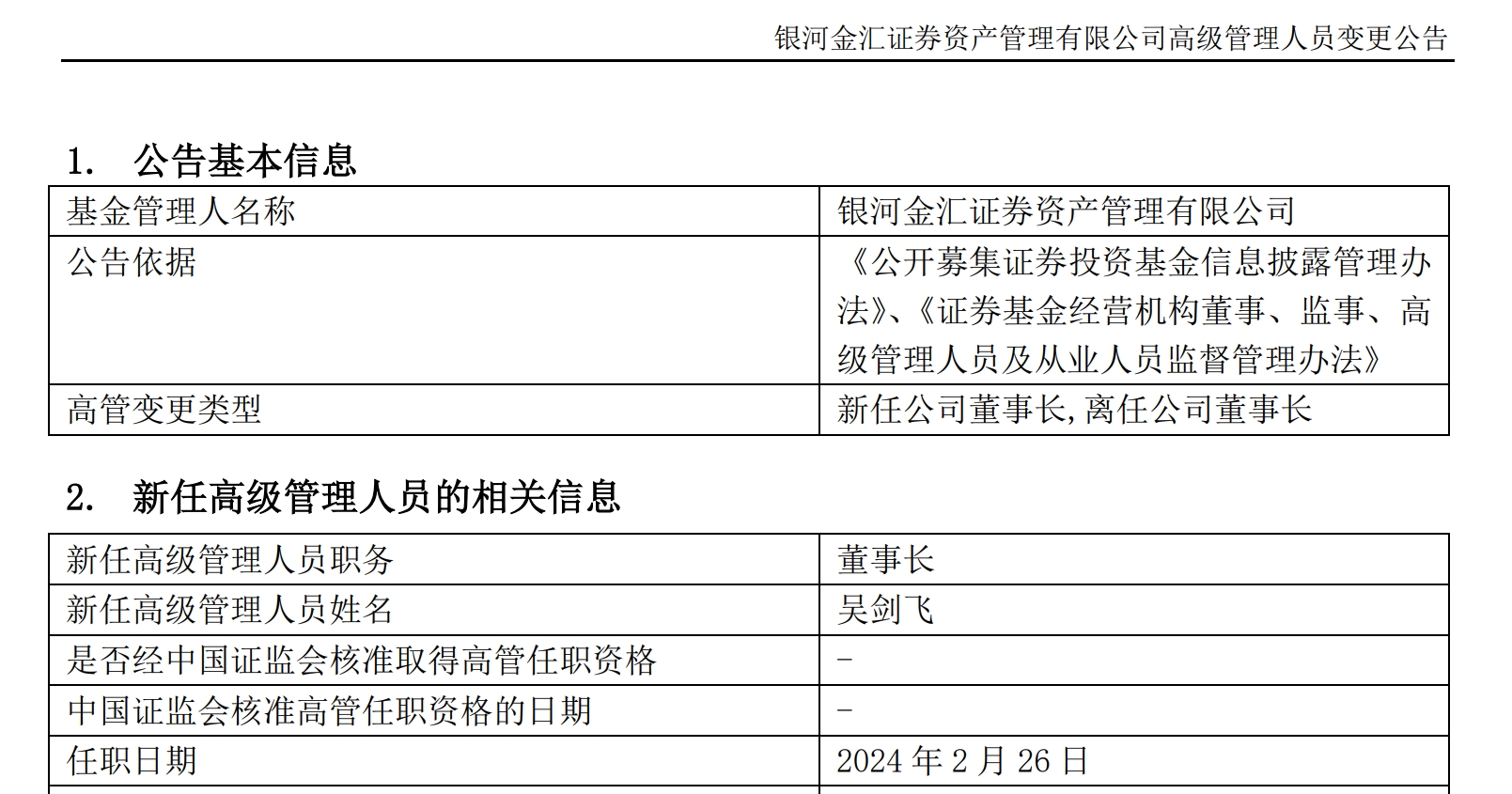 银河金汇一年内第三位董事长到位，中国银河资管业务能破局吗？