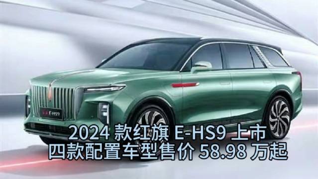 视频：2024 款红旗 E-HS9 上市，四款配置车型售价 58.98 万起