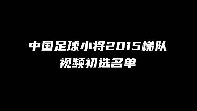 2015梯队视频初选 42人集锦！