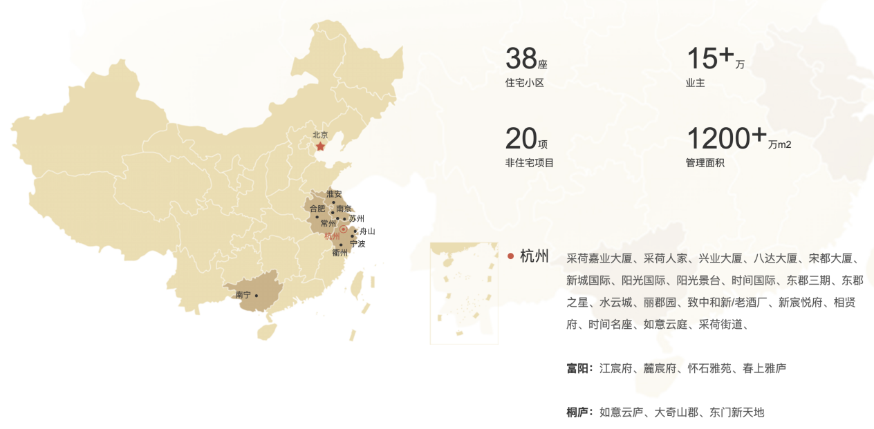 (宋都服务聚焦于长三角地区,目前在管总建筑面积约为900万平方米。图片来源于企业官网)