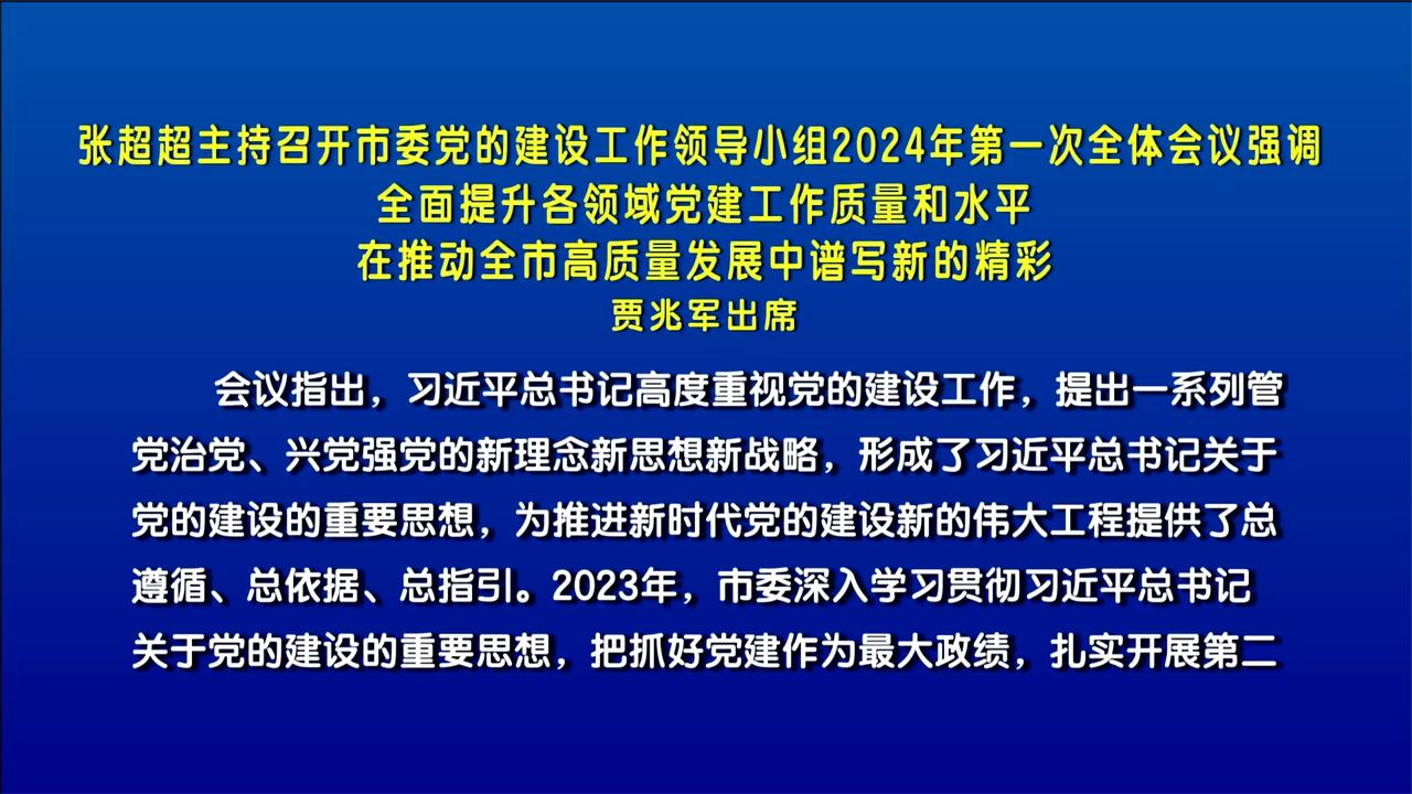 张超超主持召开市委党的建设工作领导小组2024年第一次全体会议