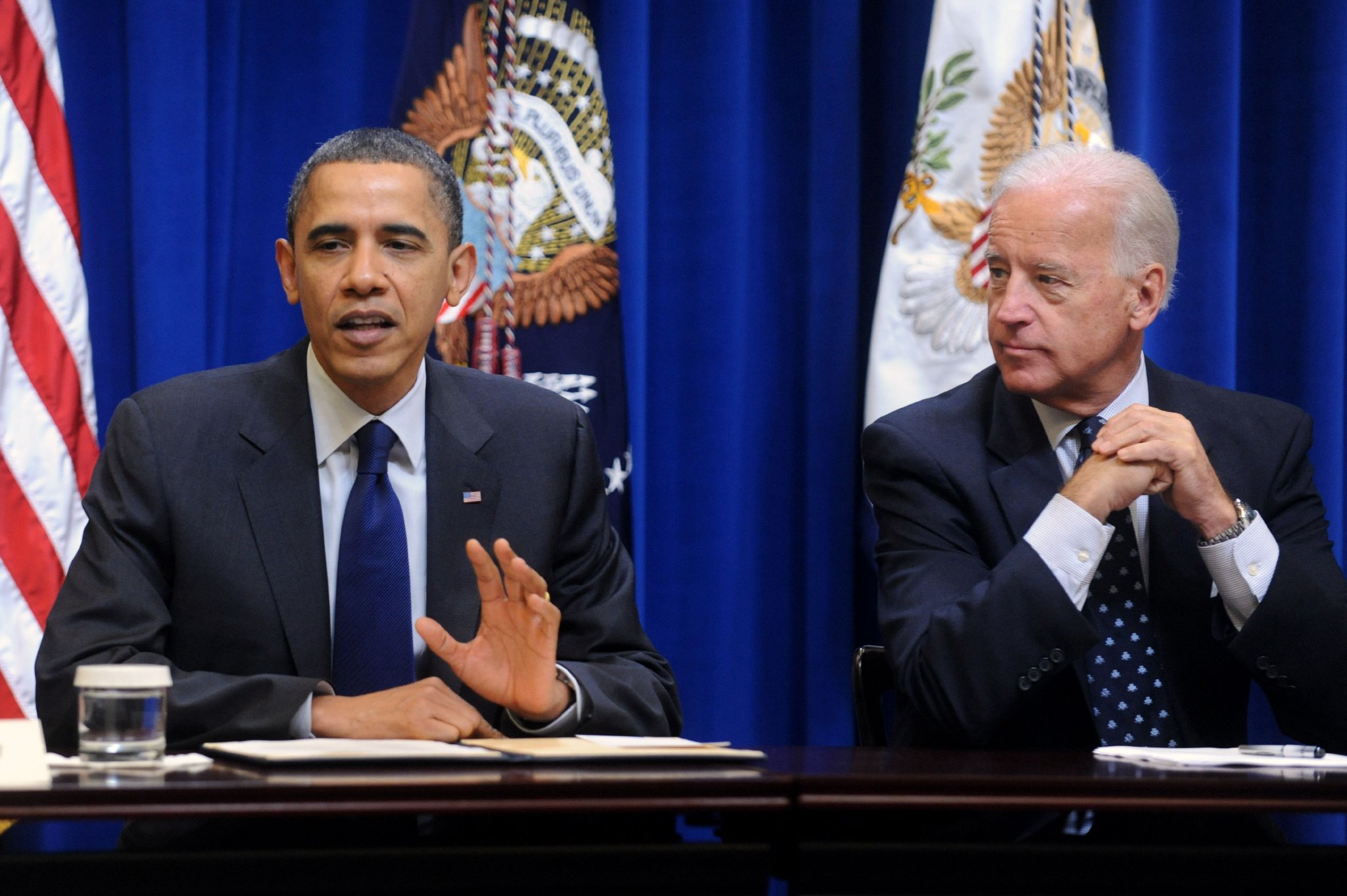 資料圖：美國總統拜登（右）與美國前總統奧巴馬。圖/IC photo