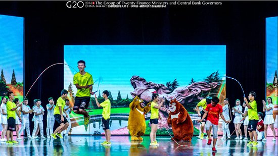     上體花樣跳繩協會在2016年G20峰會上表演。受訪團隊供圖