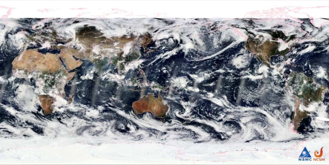 風雲三號F星中解像度光譜成像儀首幅全球圖像。圖/國家衛星氣象中心