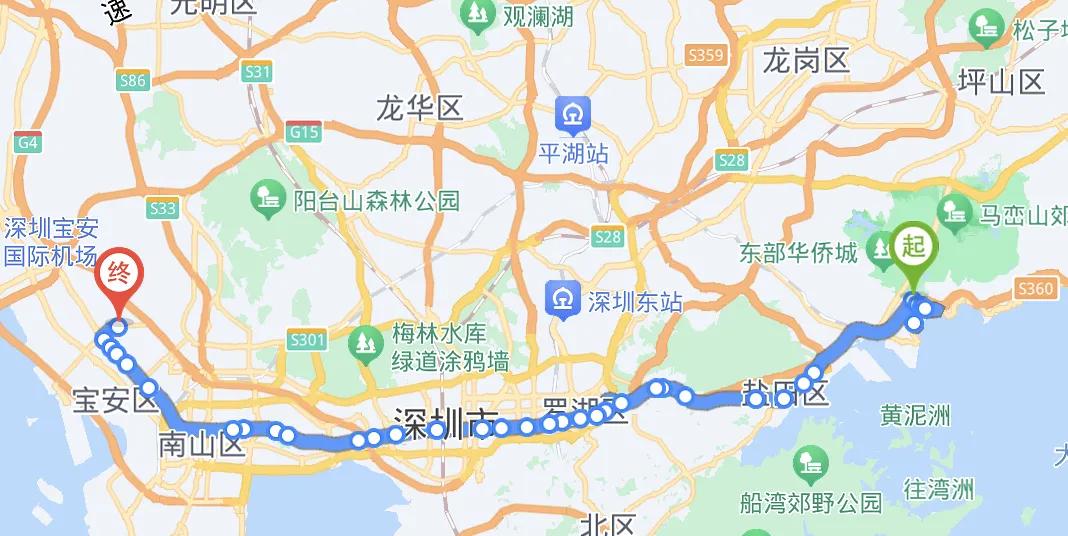 ▲M191路公交路线图。