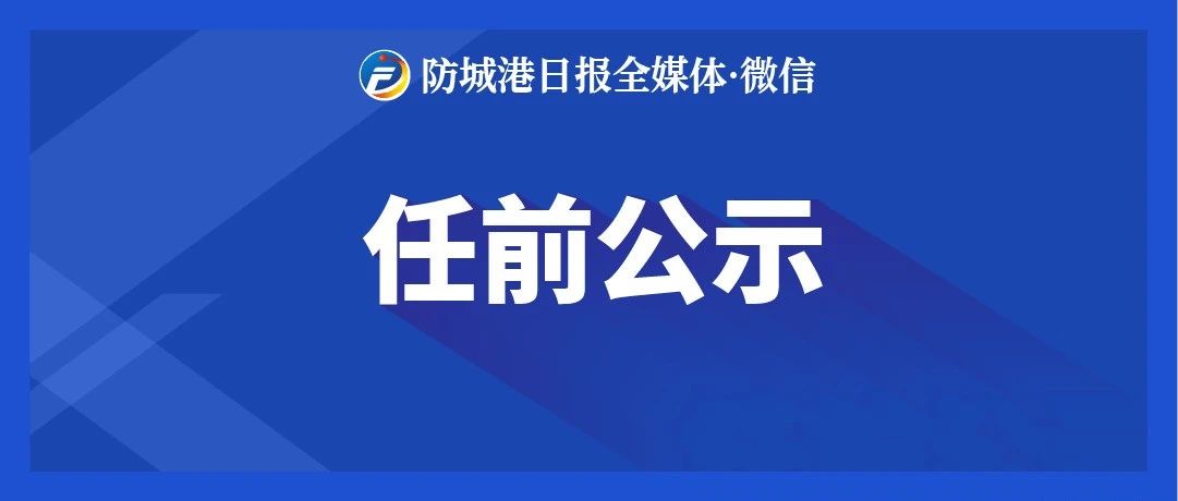 【防城港】领导干部任职前公示