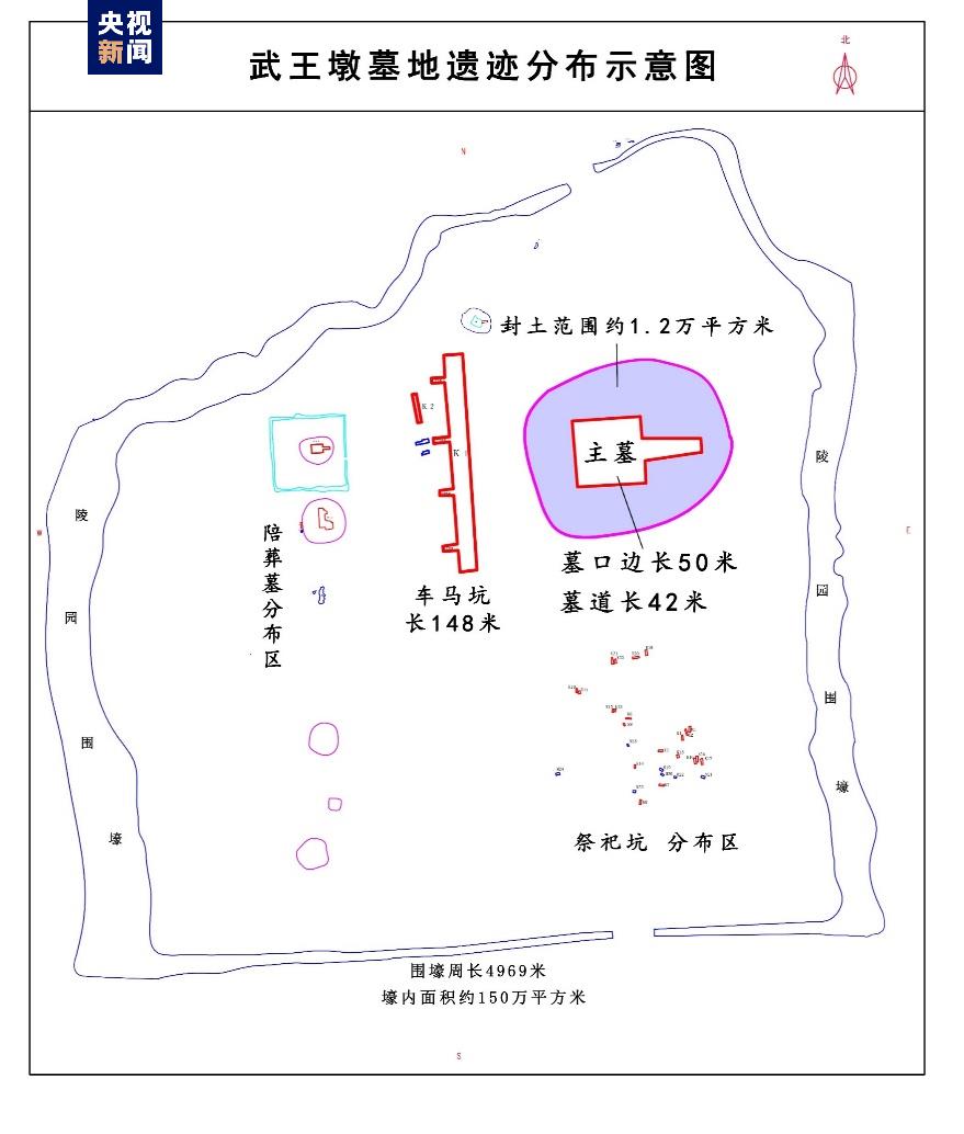 △武王墩墓地遺蹟分佈示意圖