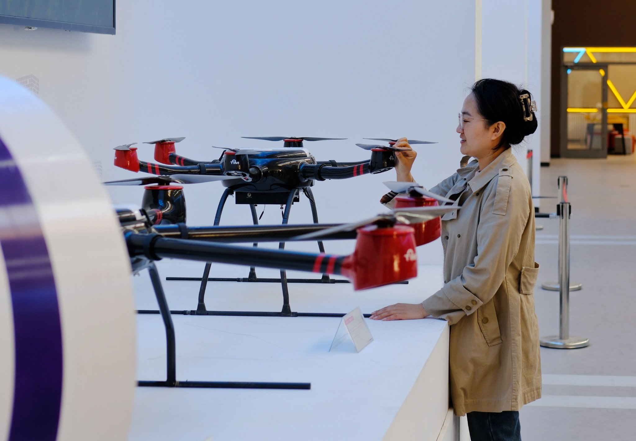 北京市無人機科技館內，展示各種類型的無人機。新京報記者 陶冉 攝