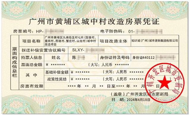 城中村改造项目房票。主办方供图