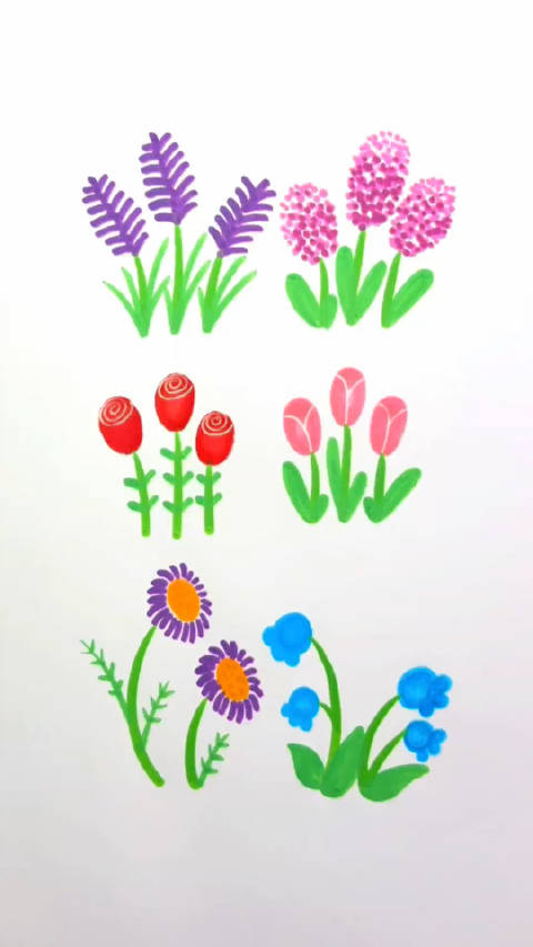 收藏！花朵的6种简易画法第二弹！