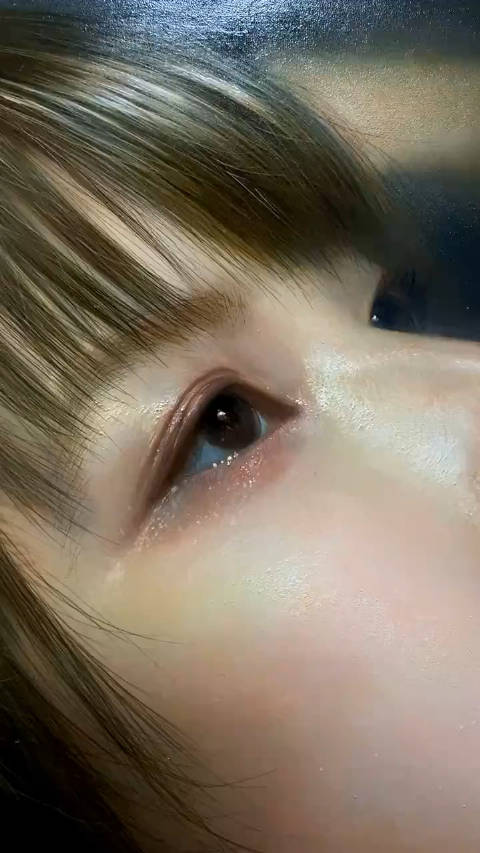 日本画家永瀬武志绘制的一幅人物画，太逼真了！