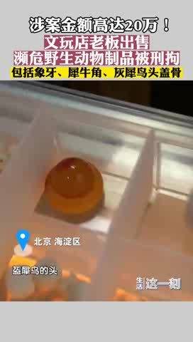 涉案金额高达20万！文玩店老板出售濒危野生动物制品被刑拘