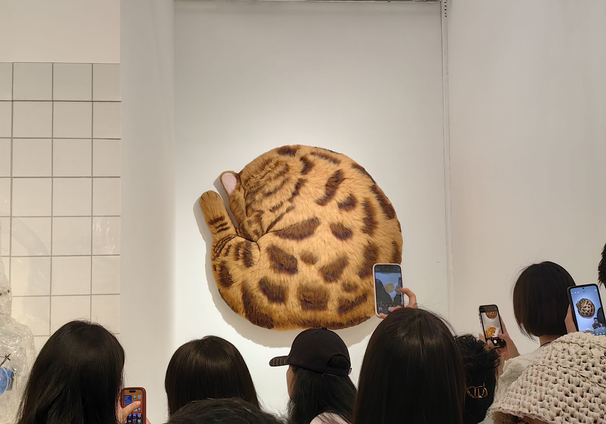 作品《他的貓》，使用羊毛氈和泡沫製成。新京報記者 蘇季 攝