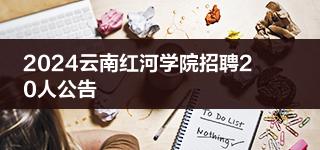 2024云南红河学院招聘20人公告