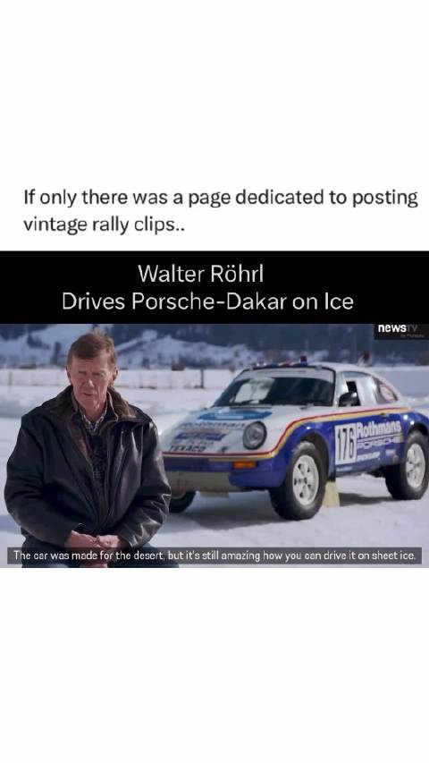 视频：保时捷形象大使、2届WRC冠军Walter Rohrl在冰面上驾驶保时捷911 Carrera 3.2