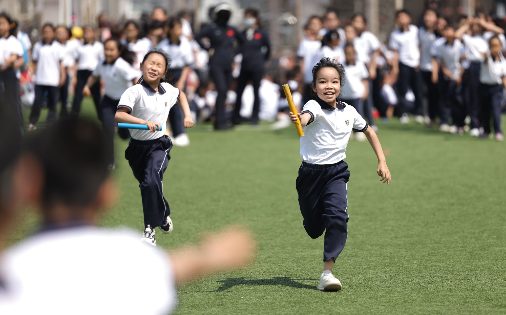 趣味賽也為運動會增添了更多的歡樂。新京報記者李木易 攝