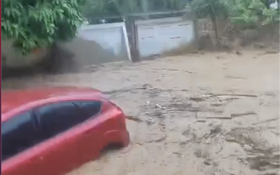 洪水致車輛被淹。受訪者供圖
