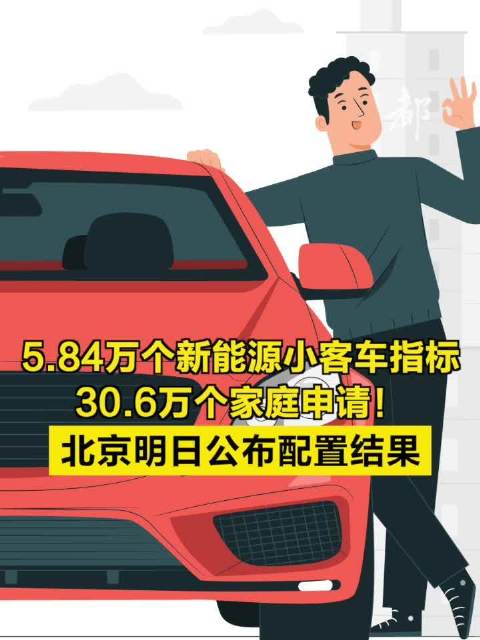 5.84万个新能源小客车指标，30.6万个家庭申请！北京明日公布配置结果