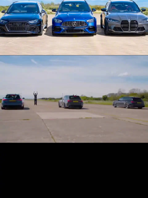 老外暴力直线加速测试 BBA最新34C瓦罐 奔驰C63s Estate