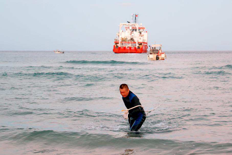 东南亚—海南—香港海缆成功登陆海南陵水