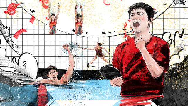 水墨手绘再现高燃瞬间