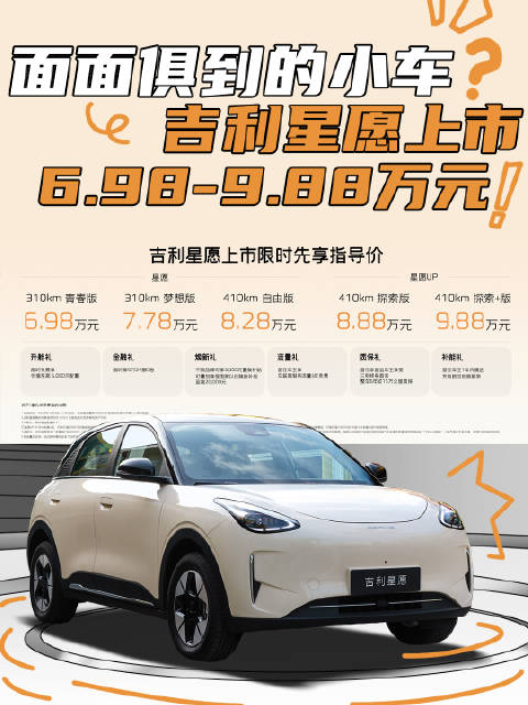 小有小的好，吉利星愿是你期待已久的精品纯电小车吗？