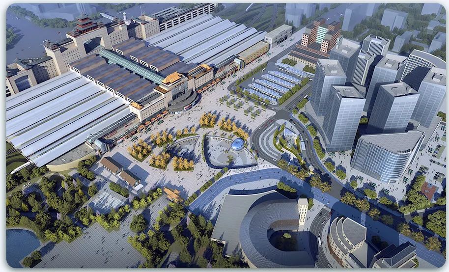 北京西站南廣場景觀提升效果示意圖