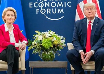 特朗普和冯德莱恩在2020年冬季达沃斯论坛期间会晤 NBC