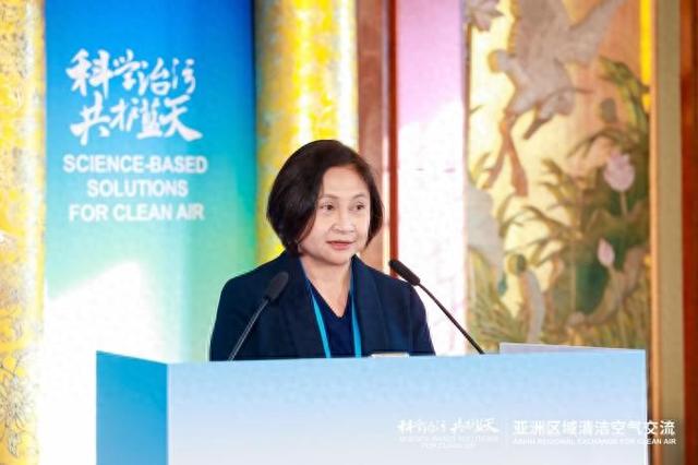 18日，亚洲区域清洁空气交流活动在北京启动。图为该中心执行副总裁格林达·巴坦·巴特里纳在活动中致辞。主办方供图