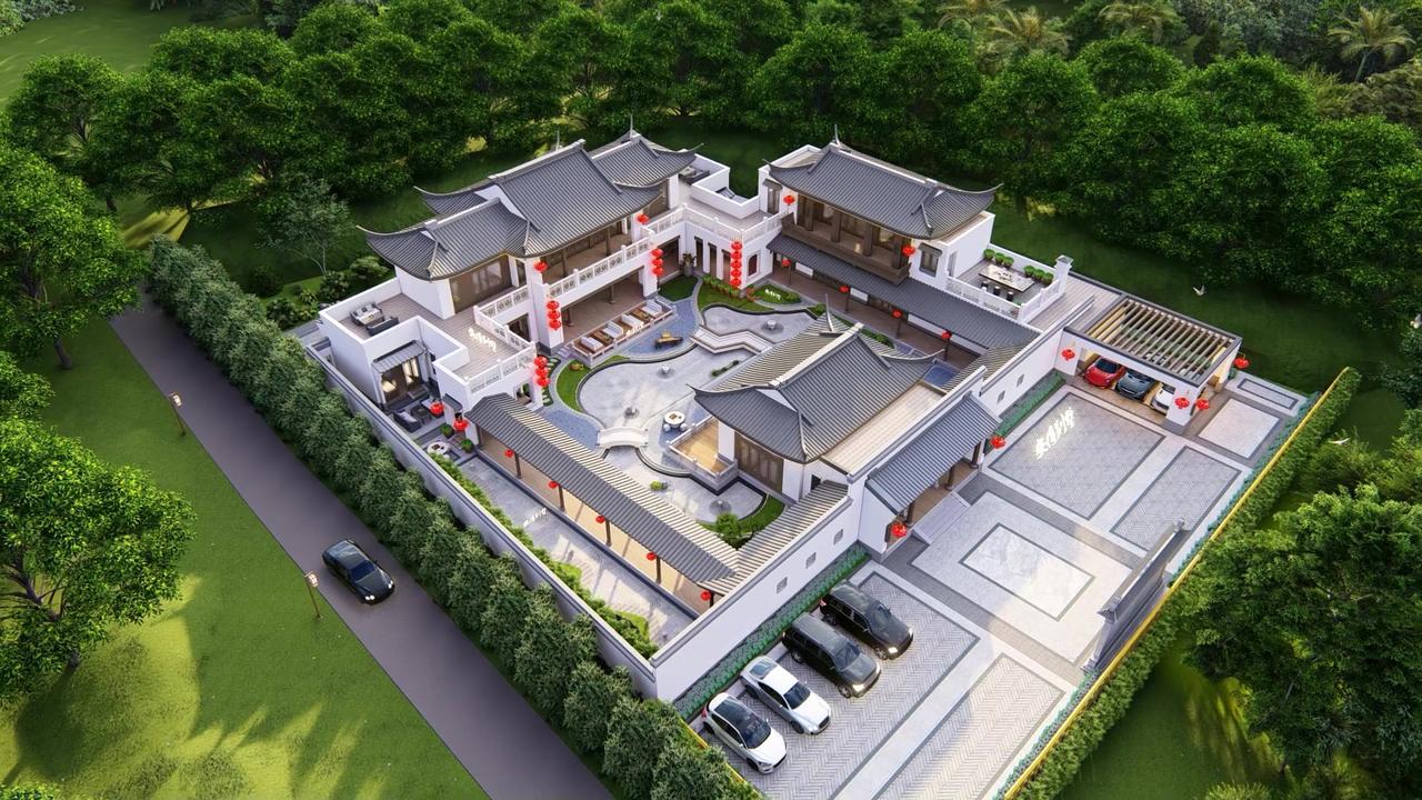 新中式合院别墅设计 四合院设计 中式合院 豪宅 别墅图纸|设计|新中式|合院别墅_新浪新闻