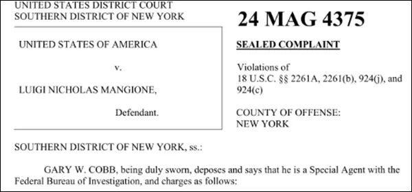 美国联邦刑事起诉书