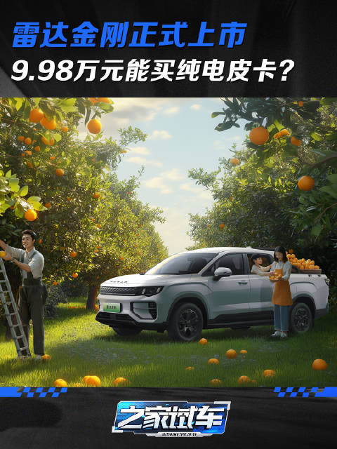 雷达金刚正式上市 9.98万元能买纯电皮卡？汽车之家