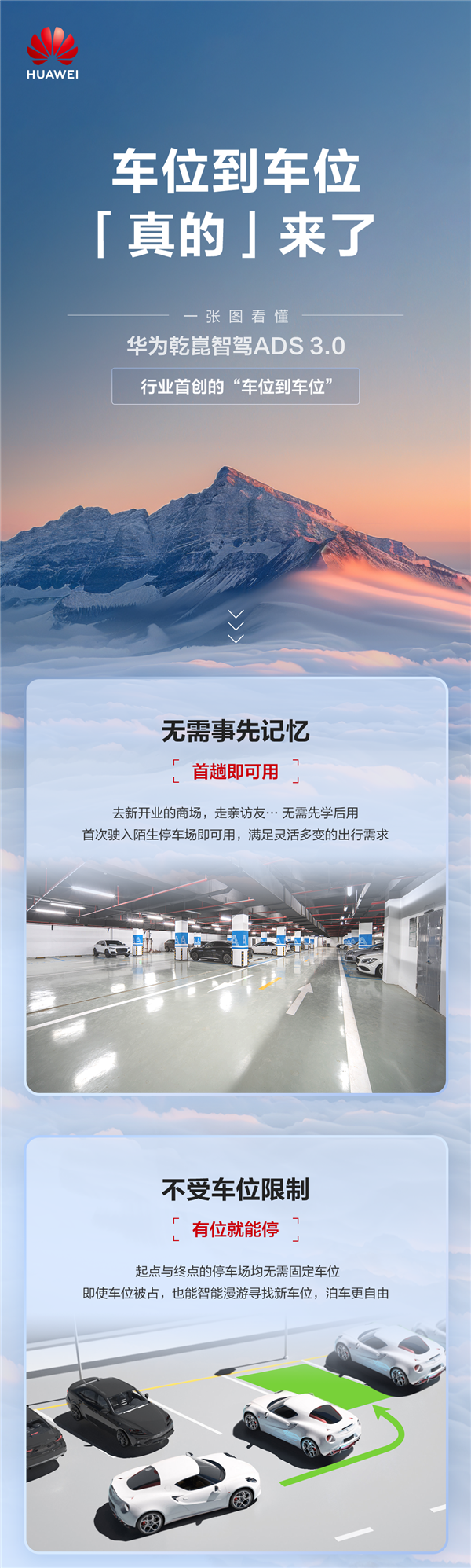 华为智能汽车BU官方公布“车位到车位”亮点，华为自动驾驶3.0版首次亮相