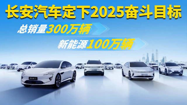 长安汽车2025销量目标确定，自主新能源销量达100万辆
